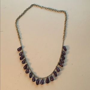 Gold with Purple Beads Necklace